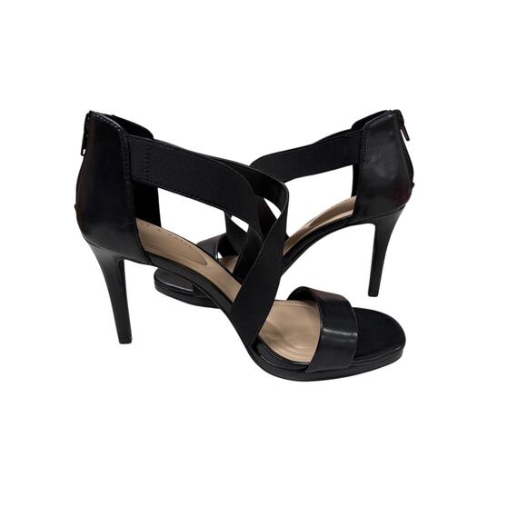 Kelly & Katie Shoes - NIB Kelly & Katie 8 Cortlyn Black Leather Stiletto Heel Crisscross Strap Sandals